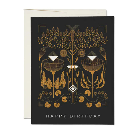 Amber Gold Birthday Card