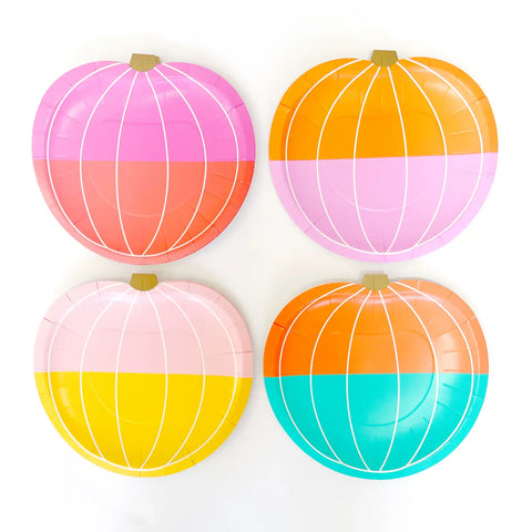 Color Block Pumpkin Plates