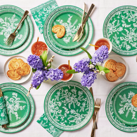Emerald Green Toile Dinner Napkins