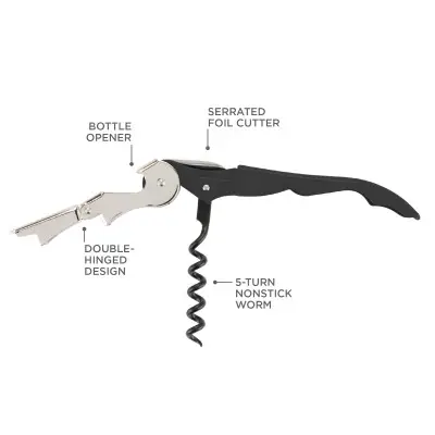 Truetap™: Soft-Touch Double-Hinged Corkscrew