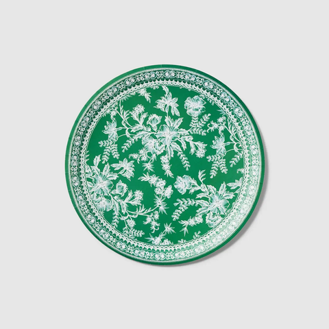 Emerald Toile Paper Plates