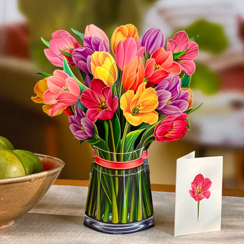 Festive Tulips Pop Up Bouquet