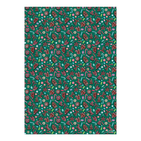 Gingerbread Wrapping Paper Roll of Sheets