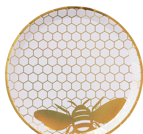 Hey Bae-Bee Gold - Paper Dinner Plates - 8 pk