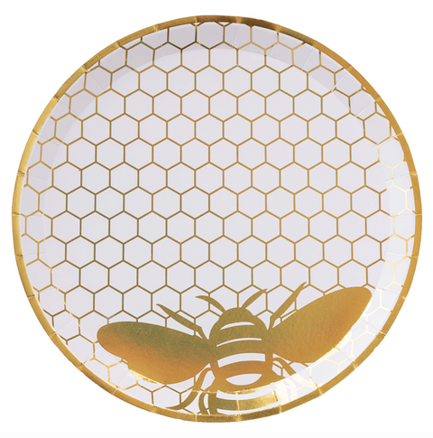 Hey Bae-Bee Gold - Paper Dinner Plates - 8 pk