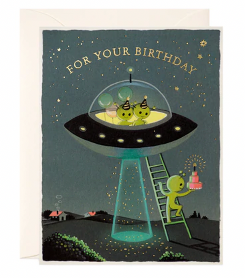 Aliens Birthday Card