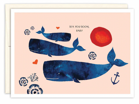 Whale Family New Baby Card