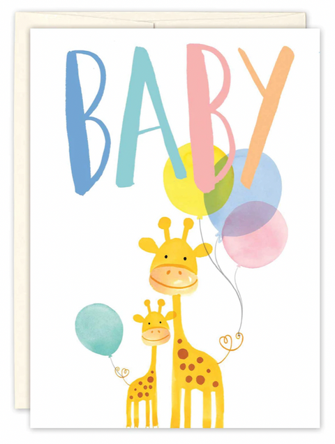 Mom, Baby Giraffe New Baby Card
