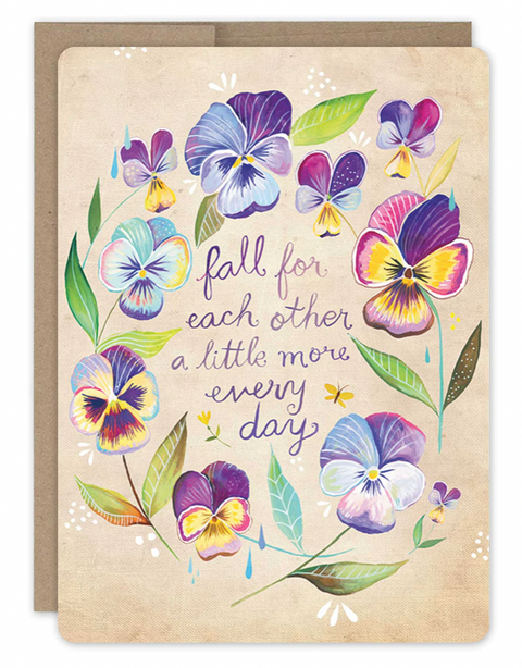 Pansy Wreath Wedding Card