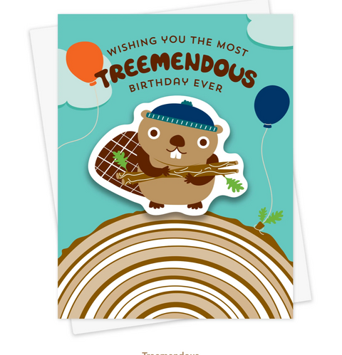 Treemendous Birthday Sticker Card