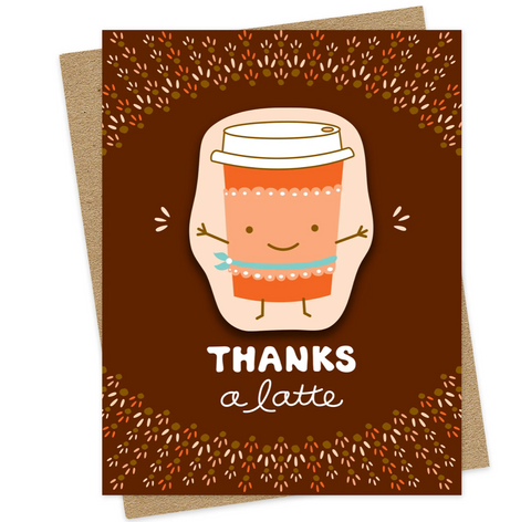 Latte Thanks Sticker Card