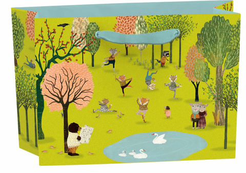 Yoga In The Park Small Landscape Gift Bag
