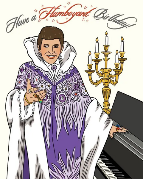 Liberace Flamboyant Birthday Card