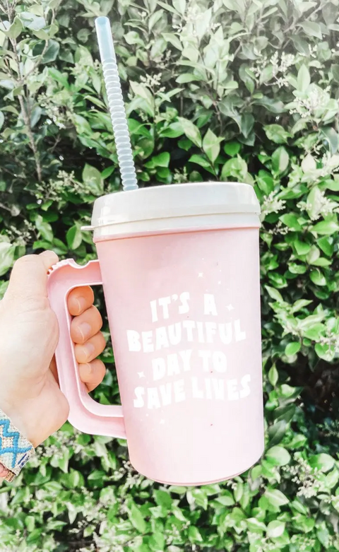 It's A Beautiful Day To Save Lives Mega Mug