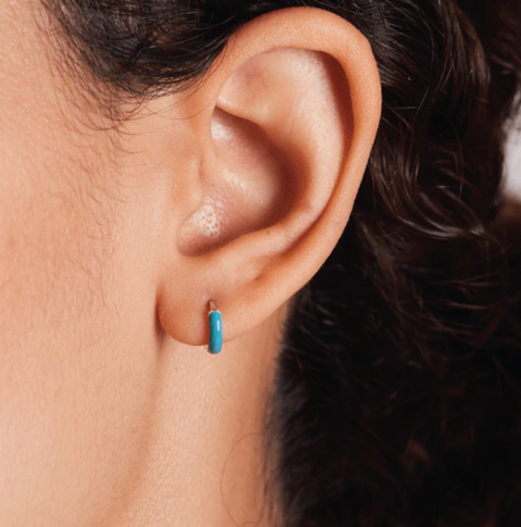 Mini Huggie Hoops With Color