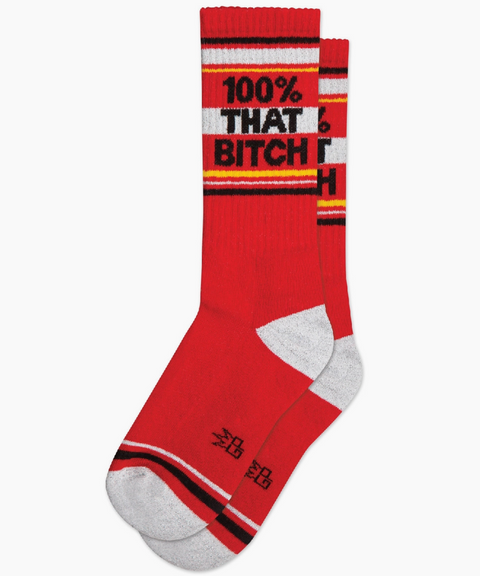 100% That Bitch Ribbed Gym Socks