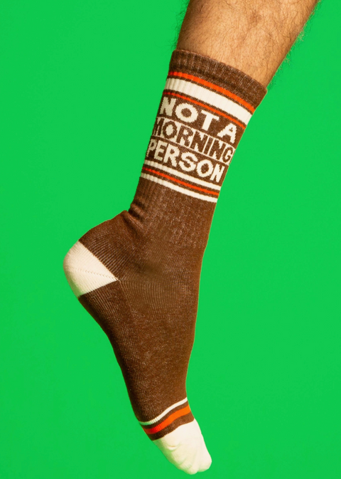 Not A Morning Person Ribbed Gym Socks