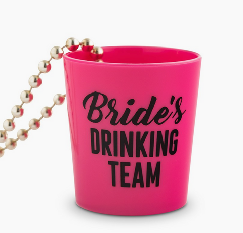 Hot Pink Beaded Necklace Shot Glass - Bride’s Drinking Crew