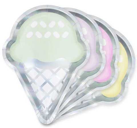 Ice Cream Cone Disposable Paper Party Plates