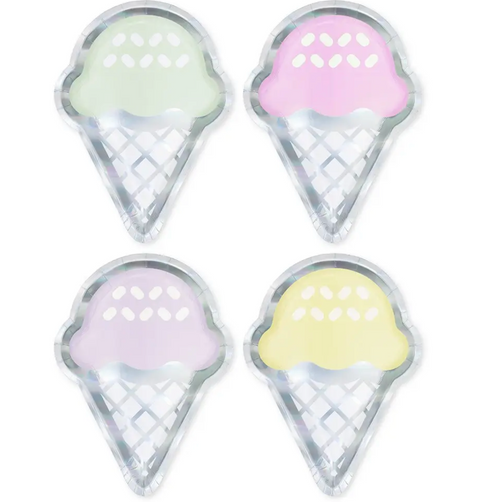 Ice Cream Cone Disposable Paper Party Plates