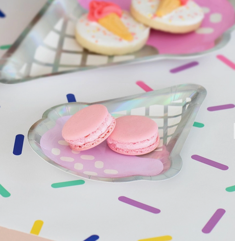 Ice Cream Cone Disposable Paper Party Plates