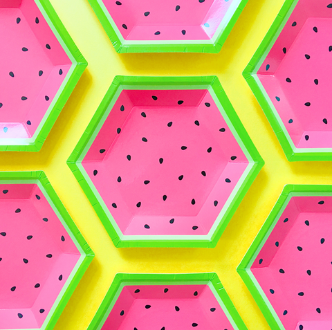 Watermelon Hexagon Paper Plates