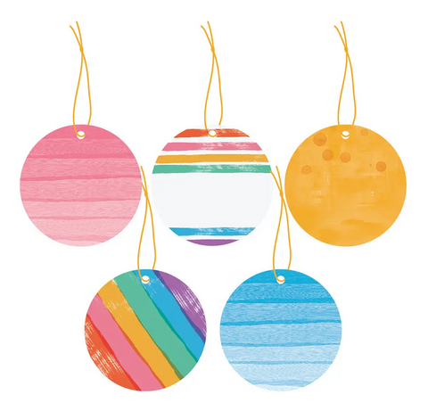 Colorful Pattern Circle Tags S/10