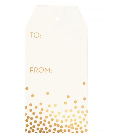 Gold Confetti Gift Tag S/10