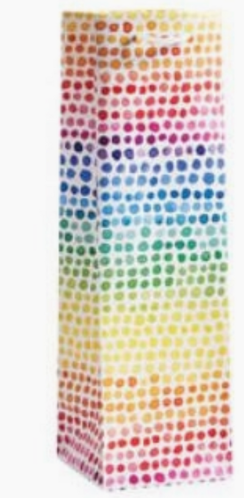 Rainbow Dots Wine Gift Bag