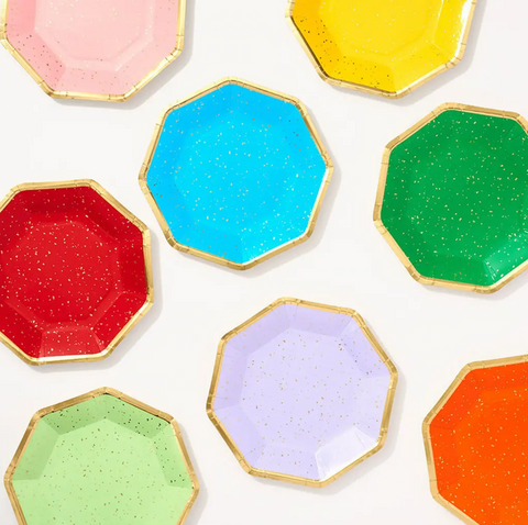 Octagon Multicolor Plates S/8