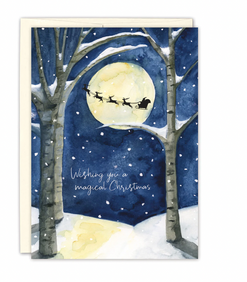 Santa in the Sky Holiday Card