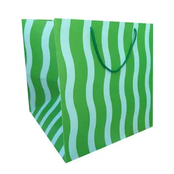 Green Aqua Stripe Gift Bag