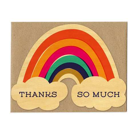 Rainbow Wood Thank You Card