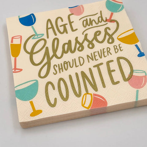 Age and Glasses of Wine Napkins