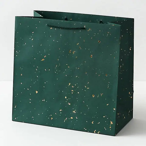 Gold Fleck Green Gift Bag Large