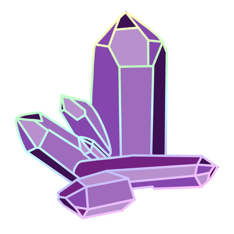 Amethyst Cluster Holographic Sticker