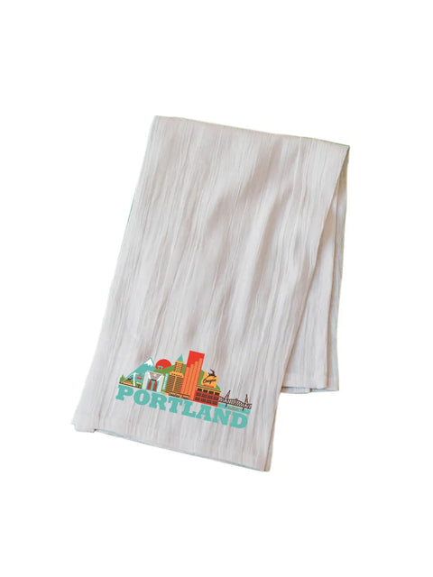 Portland Cityscape Tea Towel
