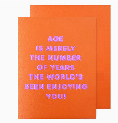 Age Is A Number Birthday Card