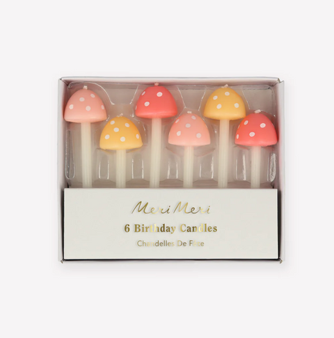 Mushroom Birthday Candles