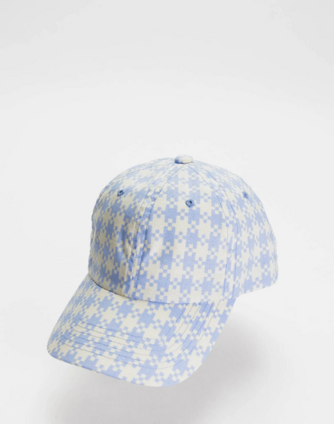 Blue Gingham Baseball Cap