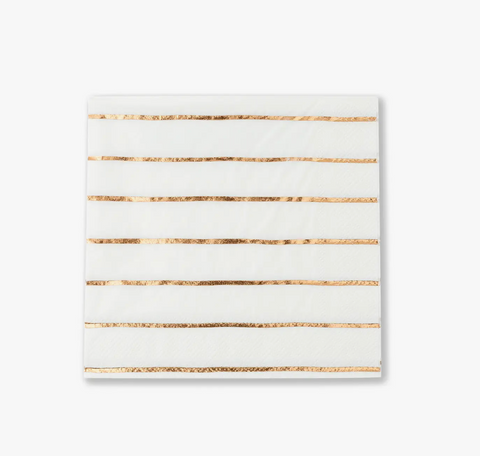 Rose Gold Striped Small Napkins