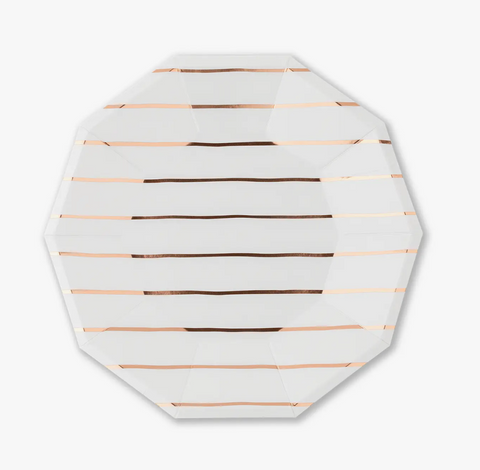 Rose Gold Striped Large Plates