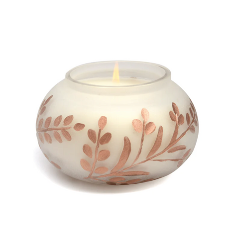 Cypress & Fir Frosted Metallic Glass Candle