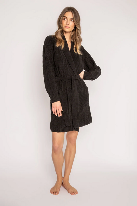 Black Robe Cable Knit