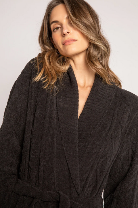 Black Robe Cable Knit