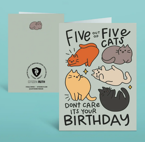5 out of 5 Cats Card