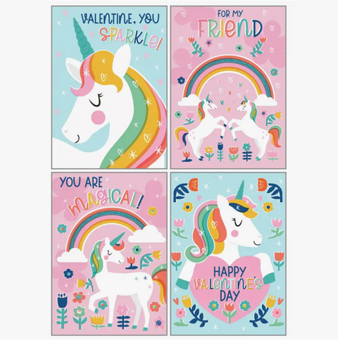 Kids Magical Unicorns Valentine Card