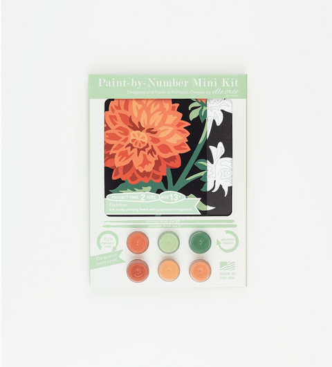 Dahlias Mini Paint by Numbers Kit