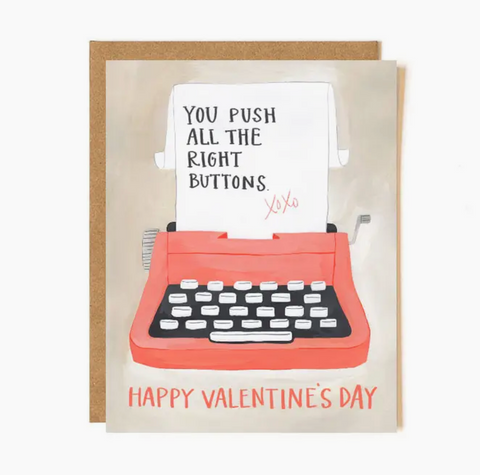 Typewriter Valentine's Card