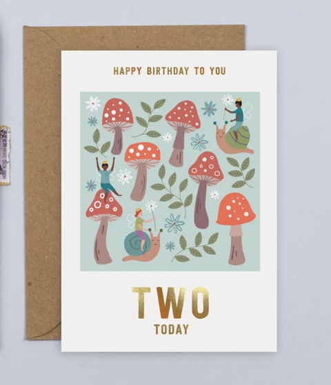 Toadstool 2nd Birthday Card